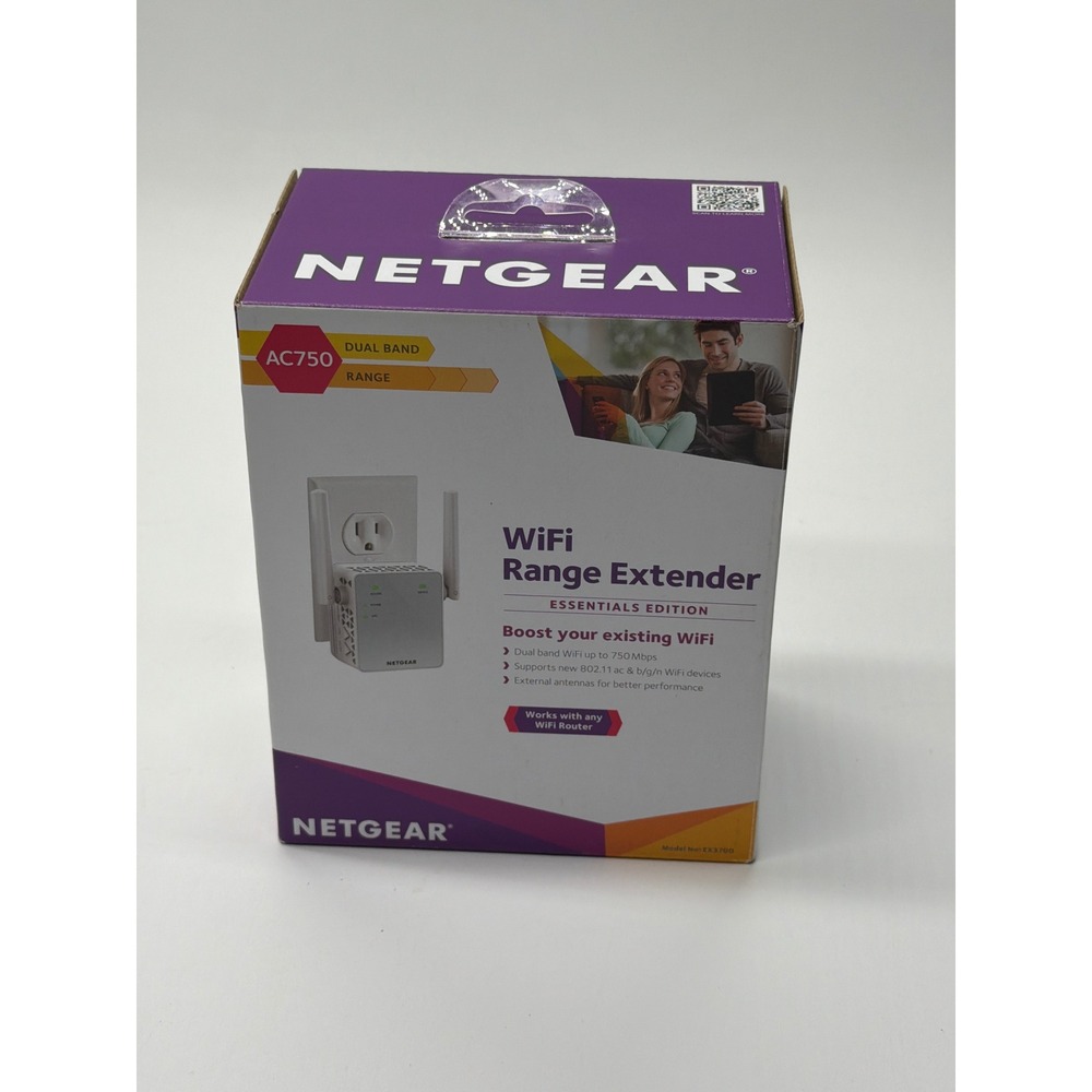 Netgear AC750 WiFi Range Extender Dual Band Wall‎ Plug EX3700 Essentials Edition